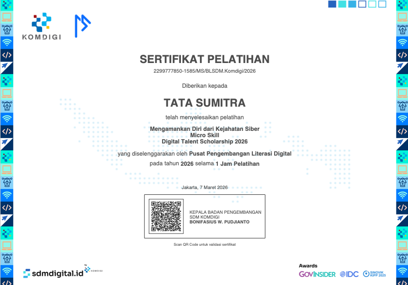 Sertifikat Tata sumitra